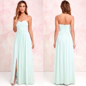 NWT Lulu's Moonlight Serenade Maxi Dress Gown in Mint Sz. XS
